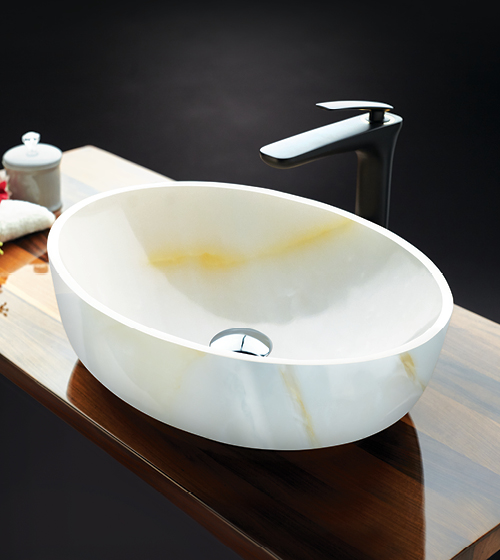 White Onyx Stone Basin  – Aquant India